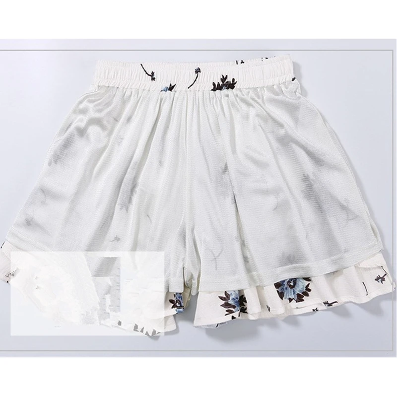 Wide Leg Short Pants Skirt Women Summer High Waist Loose A-line Skirt Shorts Fashion Casual Chiffon Hot Pant Plus Size M-5XL 6XL