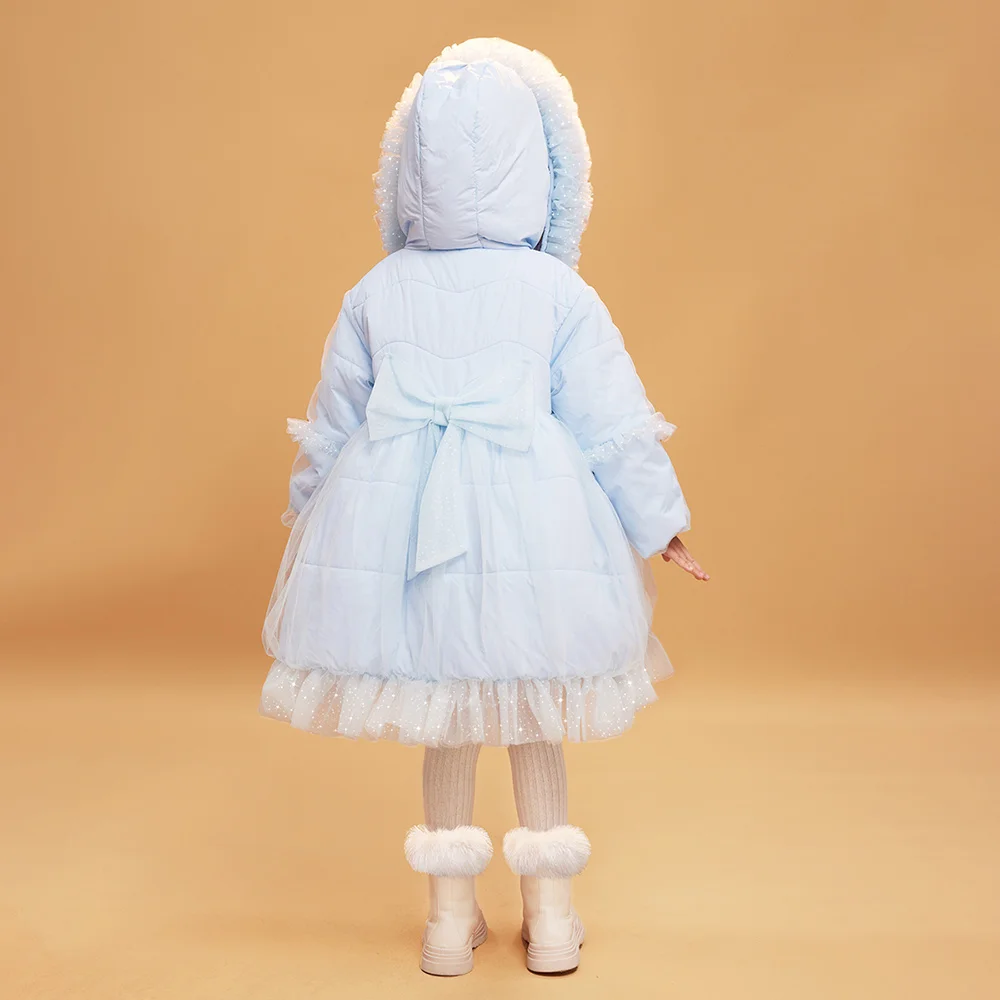 90% White Duck Down Baby Toddler Girls Clothes 2022 Winter Thick Parka Light Blue Christmas Clothing 3T 8YRS Kid Cute Wear 150cm