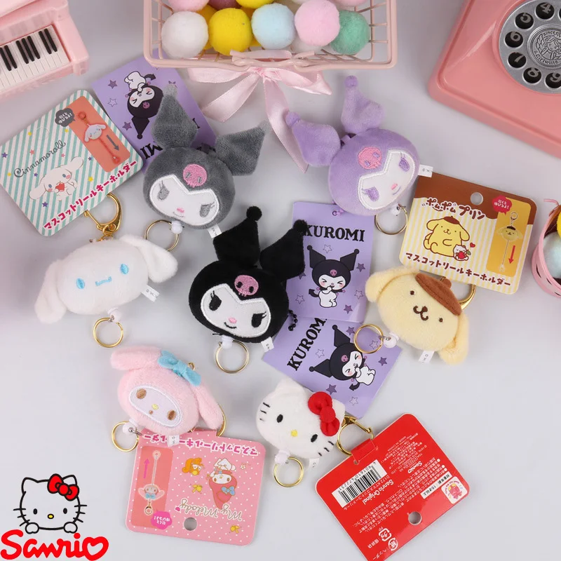 Sanrio Melody Cannella Cane Cane dalle orecchie grandi Budino Cane Kuromi Simpatico peluche Portachiavi telescopico Borsa da scuola Ciondolo Ornamento