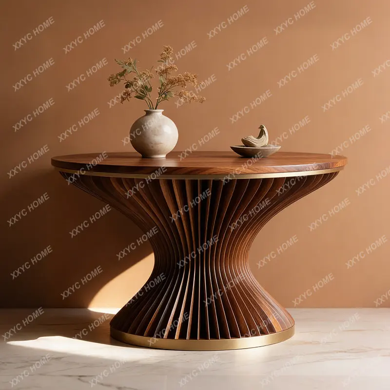XX New Chinese Song Aesthetics  Black Walnut Coffee Table  Custom Villa Living Room Furniture