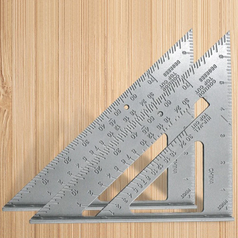 7inch Triangle Rule 90 Degree Thickening Angle Rule Aluminum Alloy Carpenter Measurement Square Ruler Layout Measurement Tool