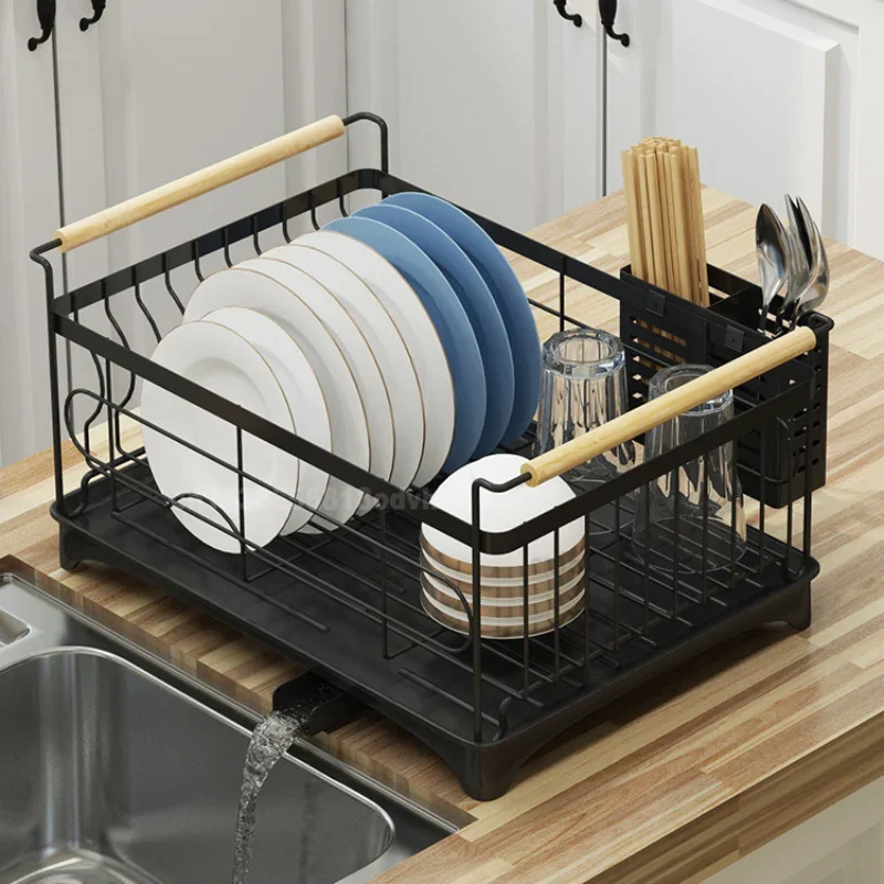 

Stainless Steel Baking Paint Dish Rack, 2-Layer Kitchen Shelf, Sink Dish Drainer, Kitchen Accessories Organization