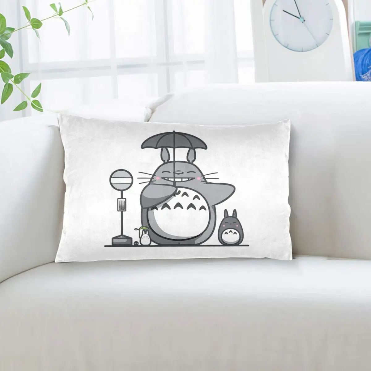 Bring The Umbrella Dark Ghibli Rectangle Pillowcase Cushion Cover Decorative Bedroom Bed Home Comfort Throw Pillow