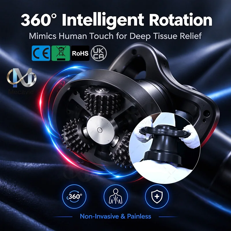 Lymphatic Drainage Machine 360° Rotating Roller Full Body Massage Boost Metabolism Dredge Meridian Detox Body Shaping Face Neck
