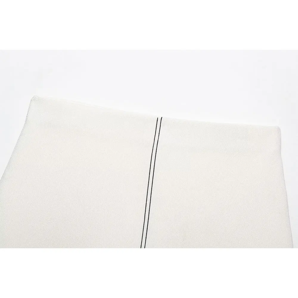 DUOPERI Vrouwen Mode 2025, Nieuwe Witte Gebreide A-lijn Mini Rok Casual Elastische Taille Vrouwelijke Chic Dame Rokken Faldas