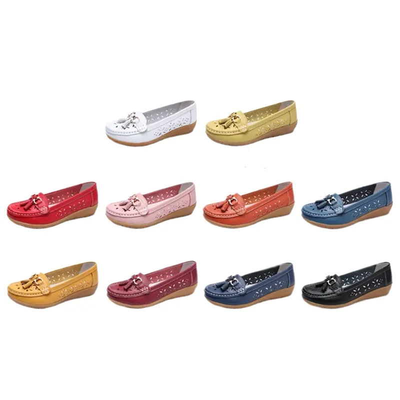 Mocasines de piel de vaca 100%, zapatos vulcanizados para mujer, zapatos de mujer de suela gruesa a la moda, nuevas zapatillas deportivas informales de talla grande para mujer