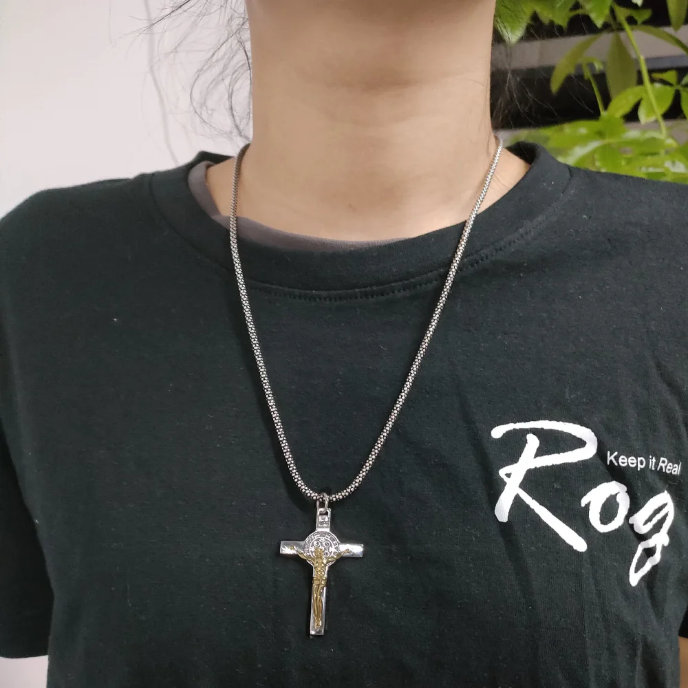Grote zilveren Jezus-orthodoxe kruisbeeld kruisketting voor mannen - 925 sterlingzilver heren kruis - christelijke Griekse Jezus kruis hanger voor mannen - België