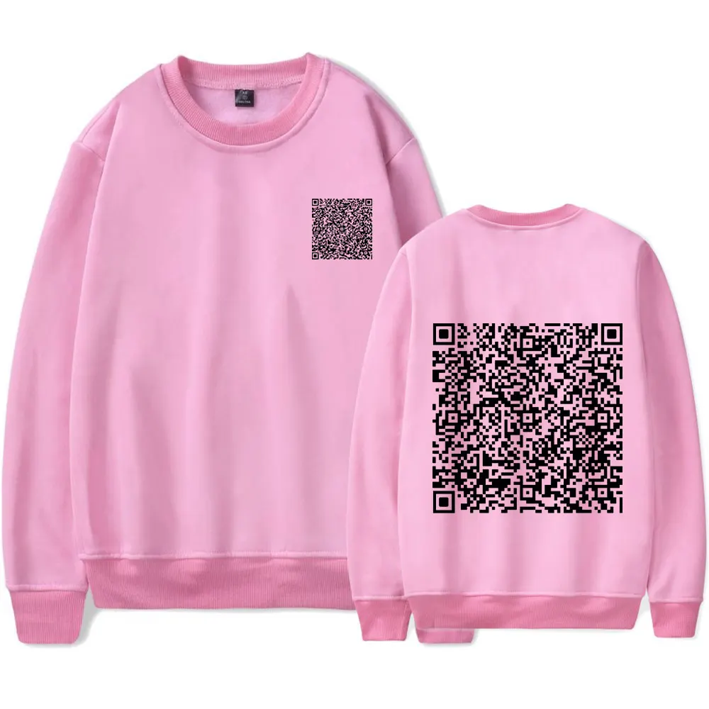 

Забавный свитшот с QR-кодом Fu You QR Code Толстовка с круглым вырезом без шапочки для мужчин/женщин Новинка пуловер