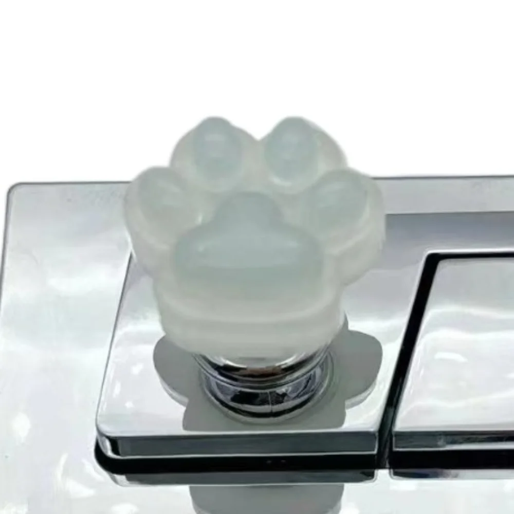 

Cute Luminous Toilet Press Nail Protector Cat Paw Toilet Button Glow in The Dark Cartoon Water Tank Buttons Bathroom