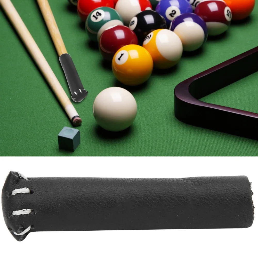 Durable Leather Billiard Cue Tip Cover Brown Black Leather Cue Tip Cover Portable Head Protective Cover Cue Protection