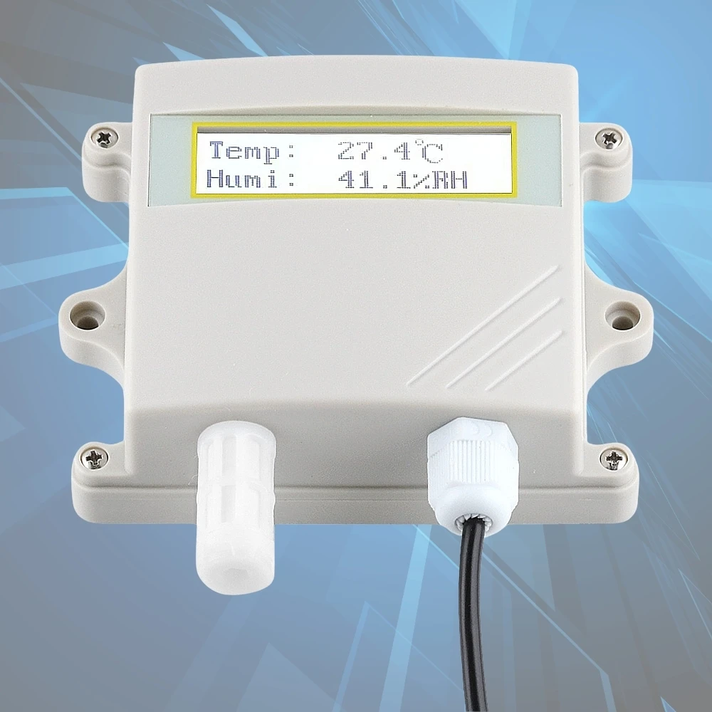 New LCD Digital Temperature and Humidity Sensor Wall‑mounted RS485 Analog 1M Cable Waterproof Probe High‑Precision Wide Voltage
