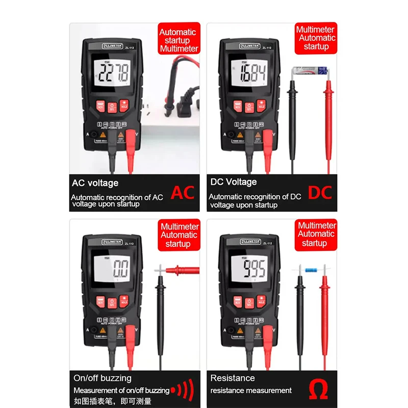 Smart Multimeter Capacitance Ohm AC DC Current Voltage Meter Digital Multimeter Professional Electricity Tools Tester Multimetro