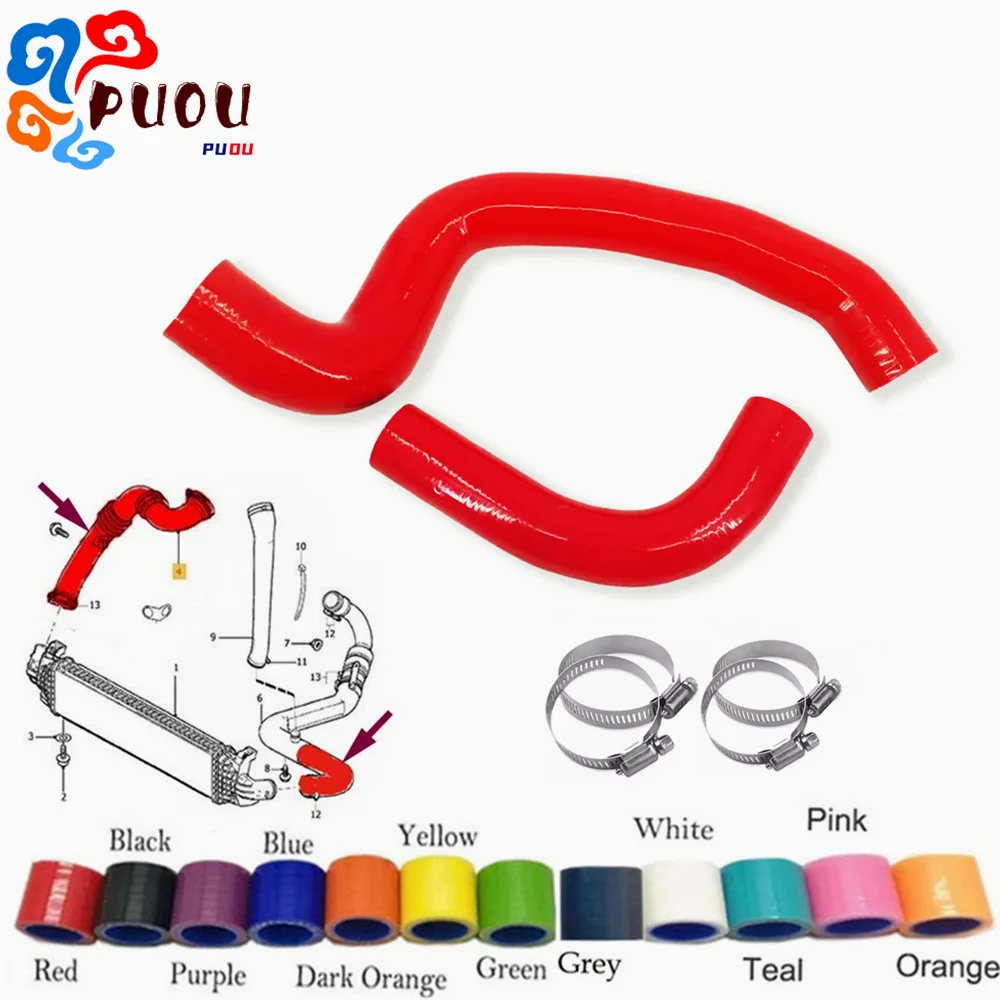 Fit Ford Focus MK2, C-Max, Focus C-Max 2.0 TDCI Turbo Intercooler Hose 2Pcs Silicone Tube Kit