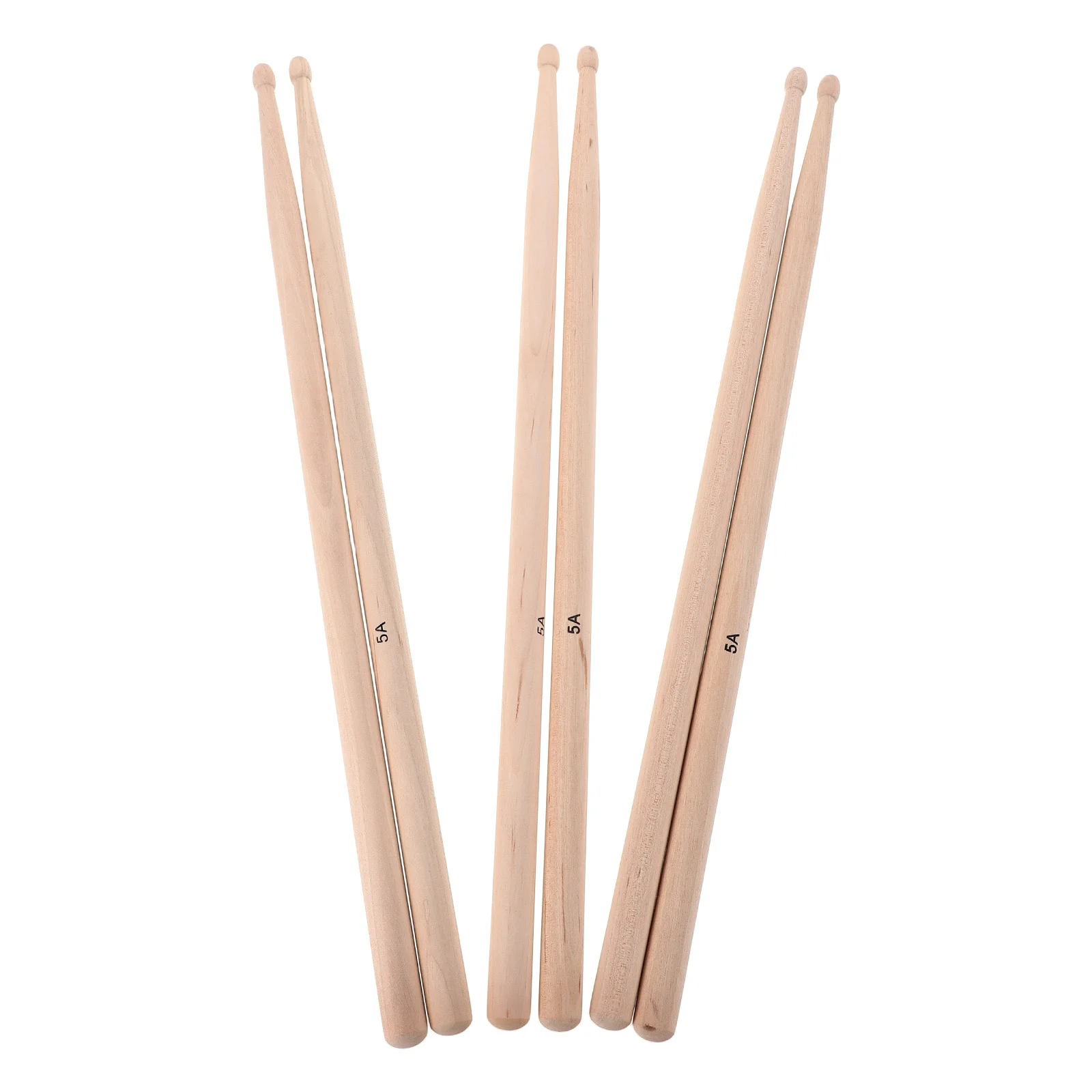 

3Pairs 5A Maple Wood Drumsticks for Adult Drummers Smooth Finish Balanced Control Ideal for Electronic Drum Set Jazz Percussion