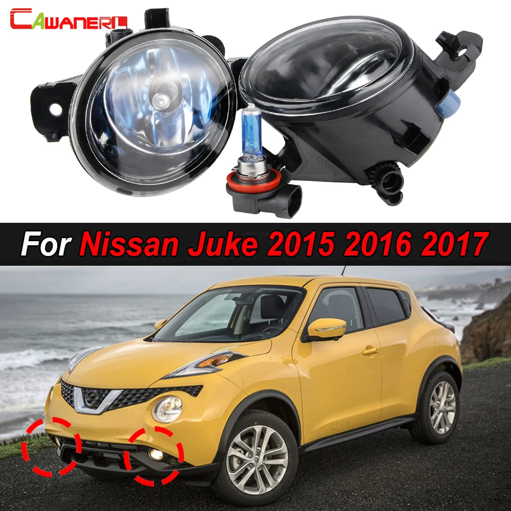 

2 Pieces Car Front Fog Light Assembly Lampshade + 55W 100W LED Halogen Bulb H11 12V For Nissan Juke 2015 2016 2017