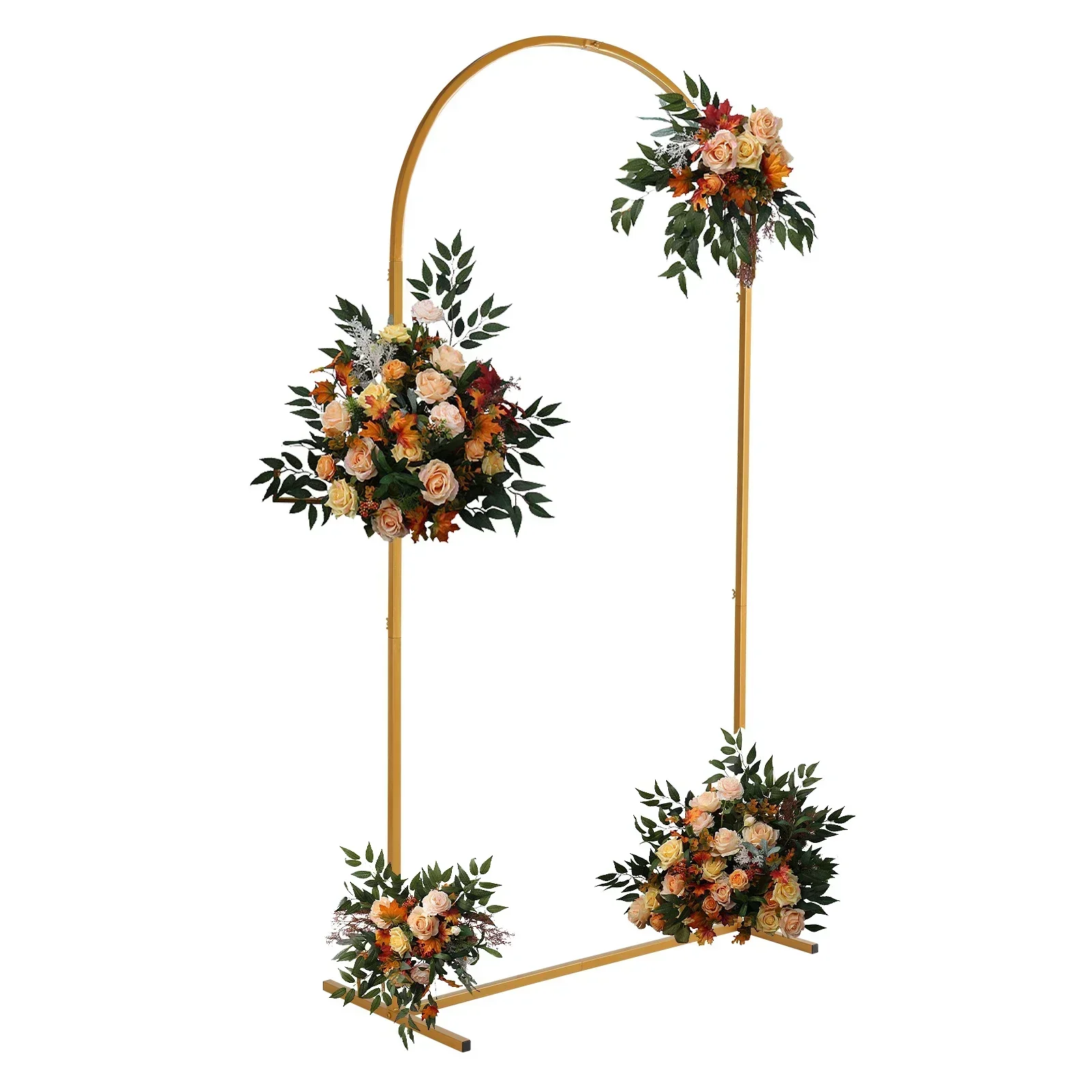 

100*200cm For Wedding, Iron, Arc Roof, Door Frame Shape, Water Bag With Floor Nails, Iron Arch, Golden Yellow