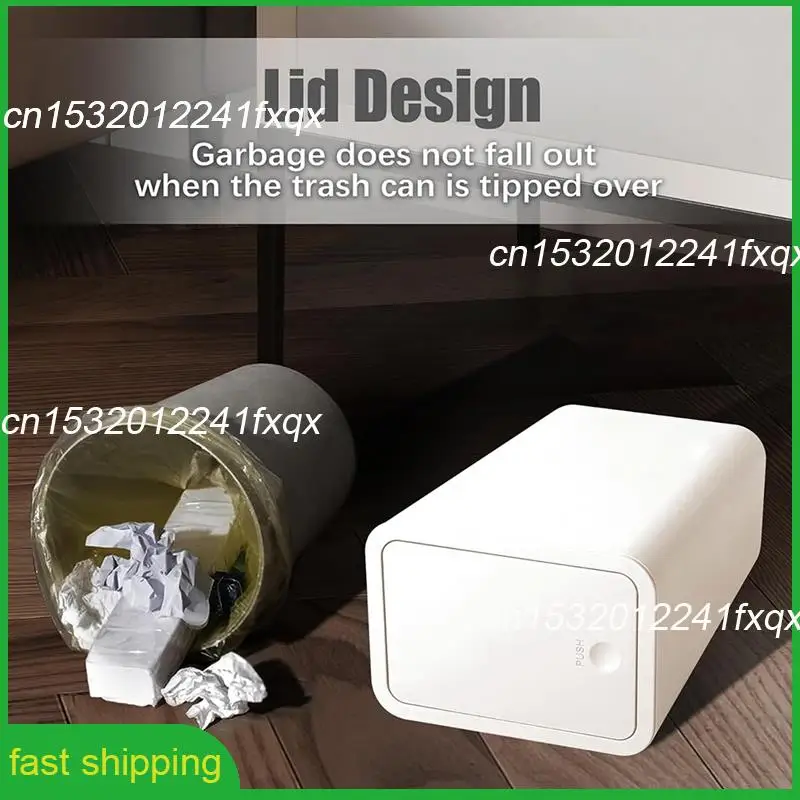 A010 Bathroom Trash Can With Lid,Slim Garbage Can, Small Trash Bin Waste With -Up Lid For Kitchen, Bedroom, Living Room