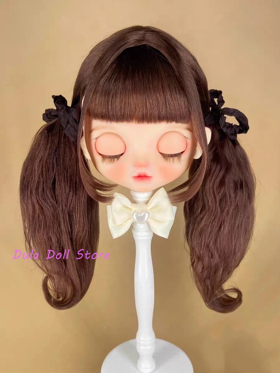 2026 Dula Doll Wigs for Blythe Qbaby natural Mohair Double braid with thick hair volume hard seams for 9-10 inch head
