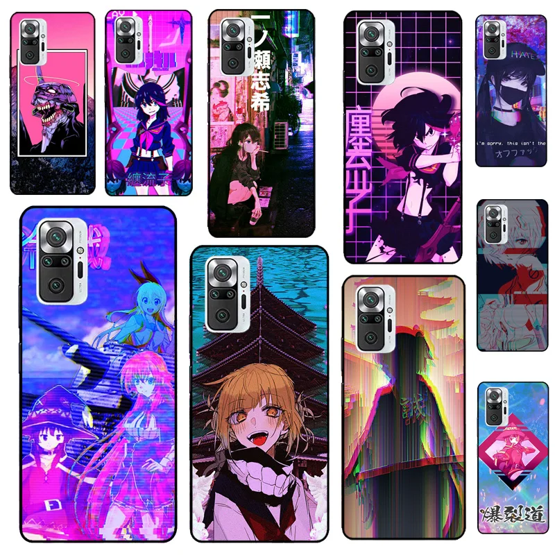 Vaporwave Glitch Anime Case For Xiaomi Redmi Note 12 Pro 11 9 8 10 Pro 9S 10S 11S 12S Redmi 12C 9C 10A 10C Cover