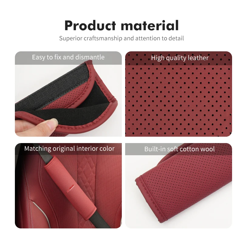Car Shoulder Cover Seat Belt Pad Strap Padding Accessories For Ford S-MAX Kuga Mondeo Fusion KA Everest Escape ST Racing view 4