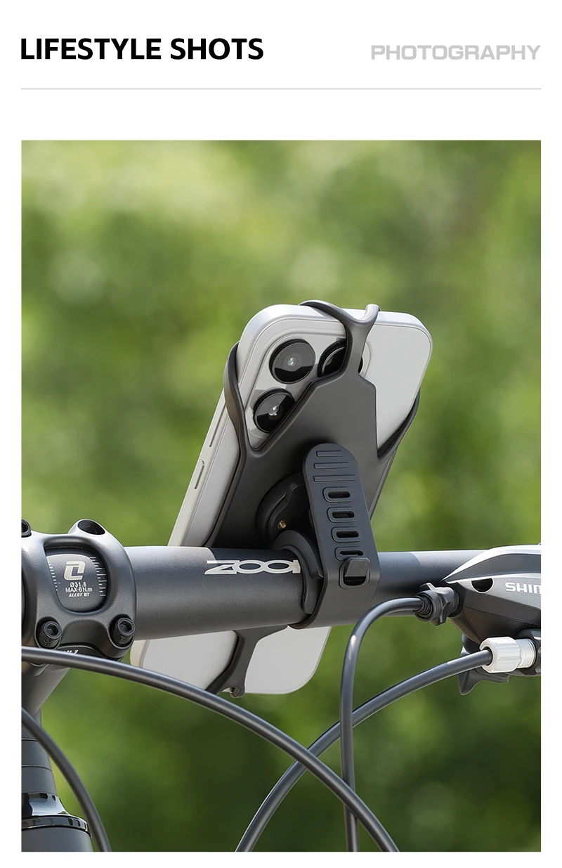 WEST BIKING Fahrrad-Handyhalterung aus Silikon mit Schnellverschluss, Rutschfester Lenkerhalter für Radfahren, Navigation, Motorradfahrten, Universell – Detail 13