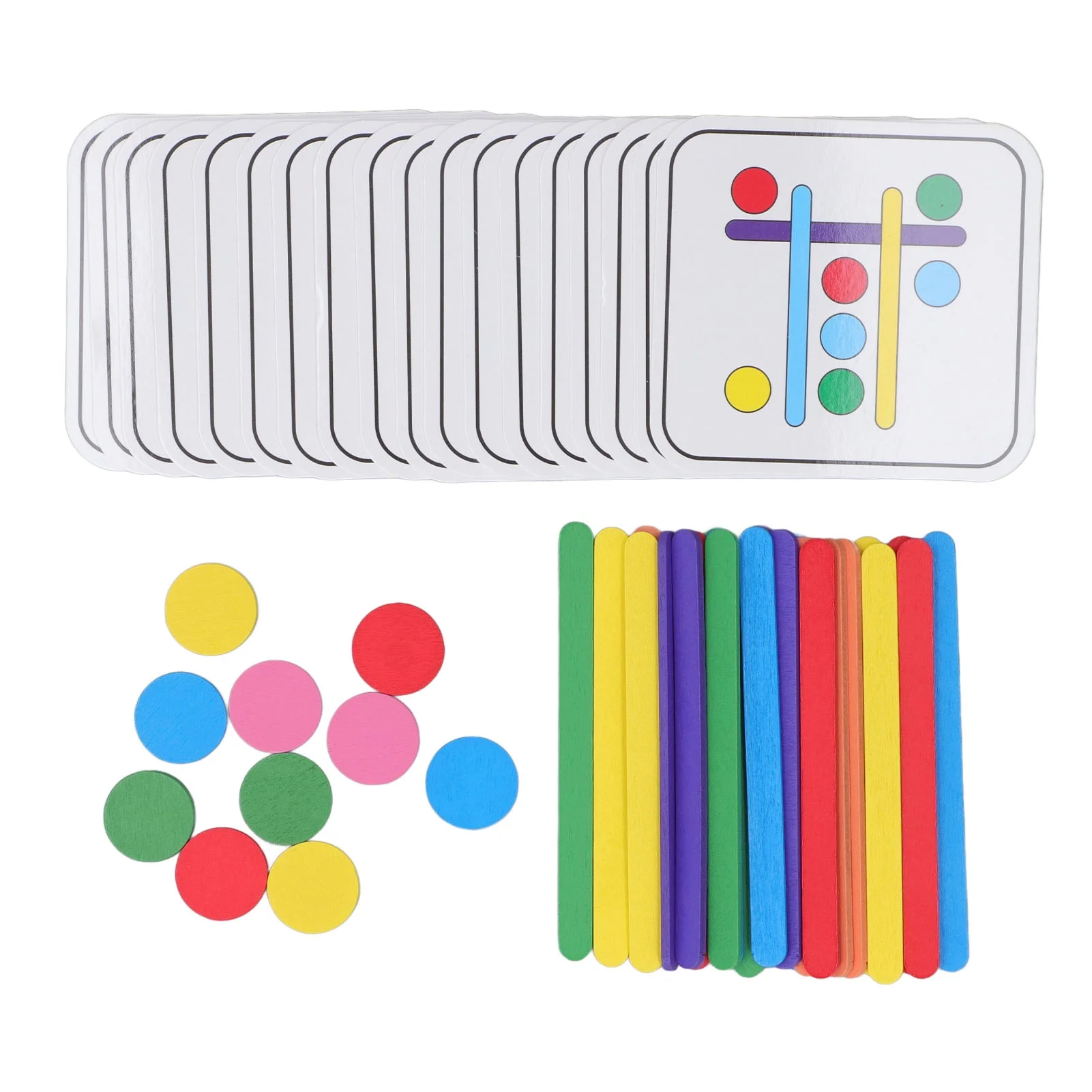 Kids Colorful Stick Puzzle Toy Color Sensory Colorful Stick Matching Cognition Development for Boys Girls Early Education