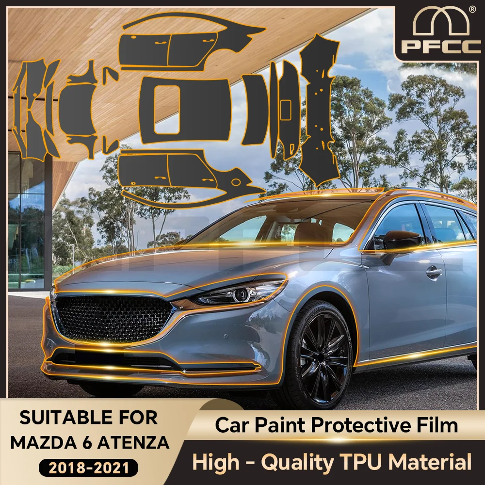 

Pre-cut TPU PPF Paint Protection Film Clear Anti Scratch Accessories 8.5thick Transparent Sticker For Mazda 6 Atenza 2018-2021