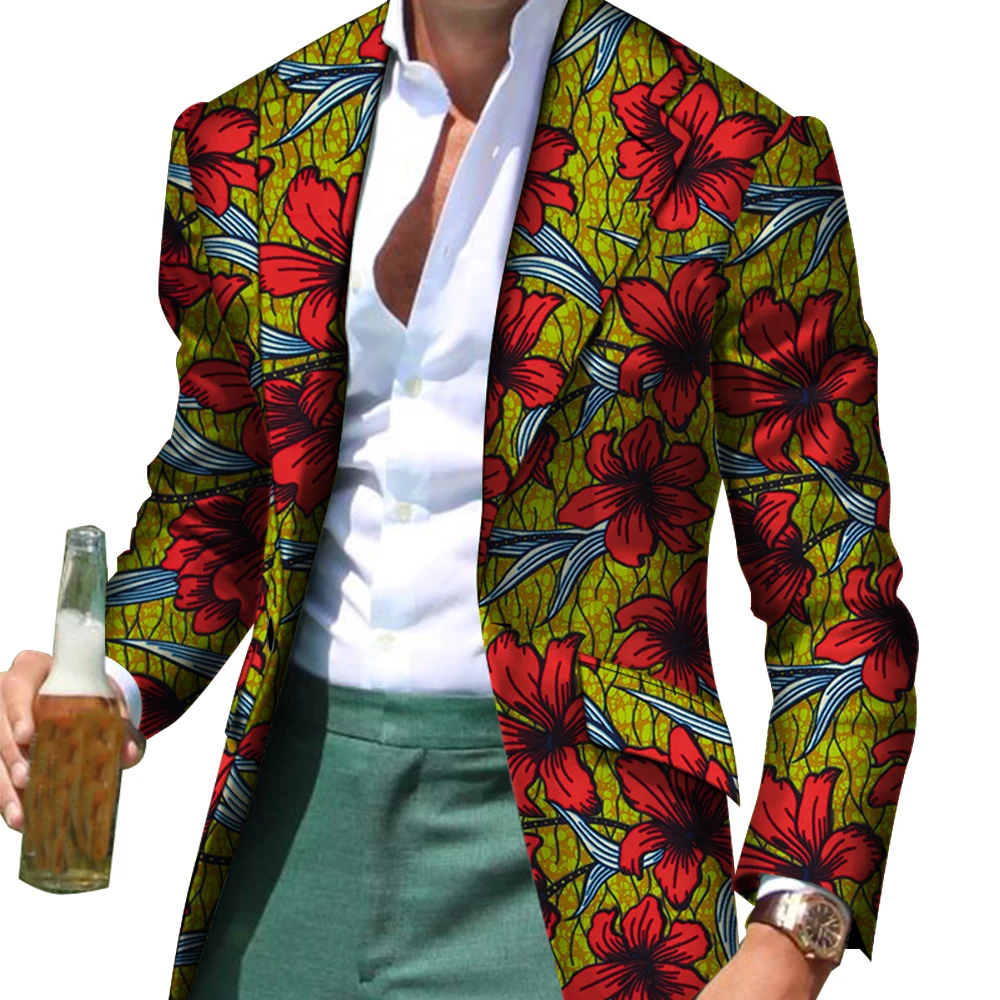 

Африканская мужская одежда, умный повседневный индивидуальный приталенный нарядный костюм, пиджак, куртки, официальное пальто, деловые Дашики, вечерние, свадебные WYN530