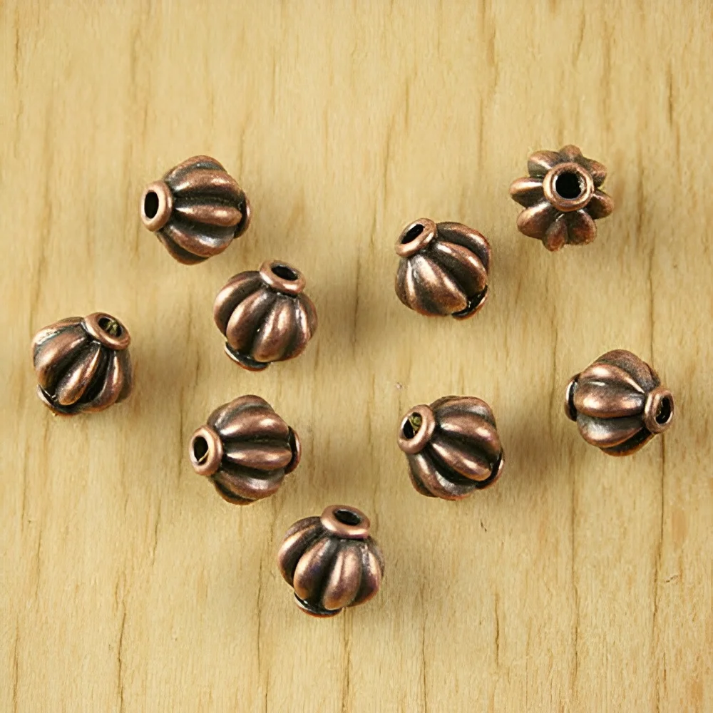 30pcs 8mm Dark Gold-tom Pumpkin Spacer Beads H1981 Beads para Fazer Jóias