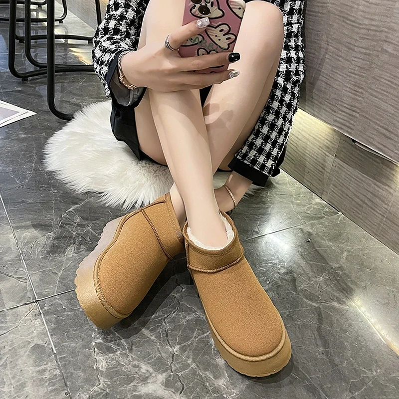2024 جديد كلاسيكي سميكة زغب المرأة الثلوج الأحذية مريحة الدافئة حذاء من الجلد النساء الشتاء السيدات أحذية مكتنزة بوتاس Mujer #6