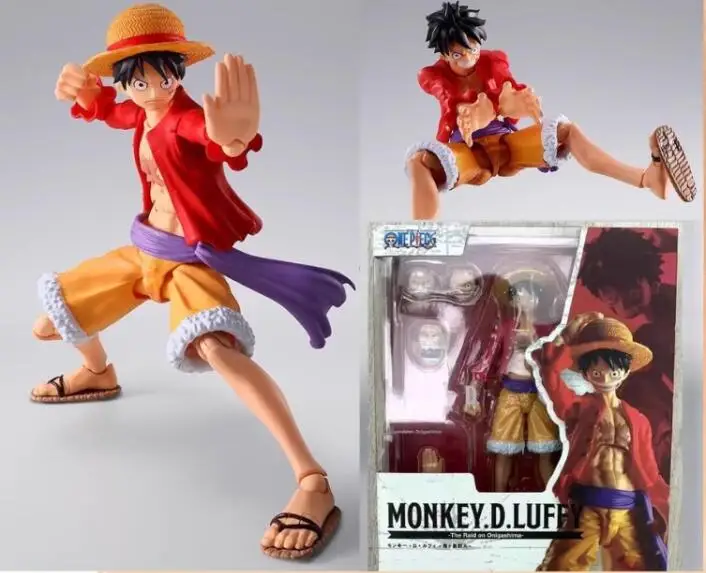 New Version Anime One Piece 18cm BJD Joints Moveable Luffy PVC Action Figure Collection Model Toys