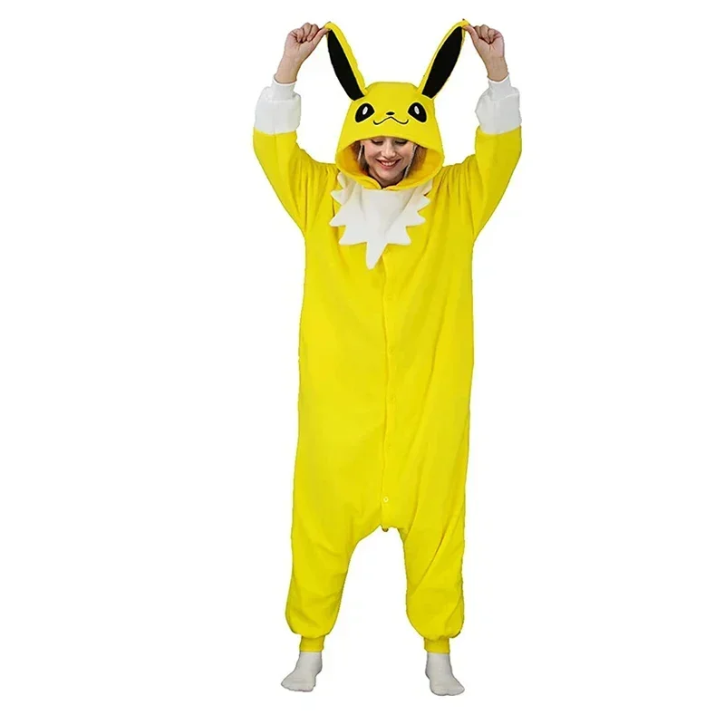 

Adults Pajamas Onesie Jolteon Cosplay Costume Women Kigurumi Halloween Christmas Full Body Pijama Men Anime One-Piece Sleepwear