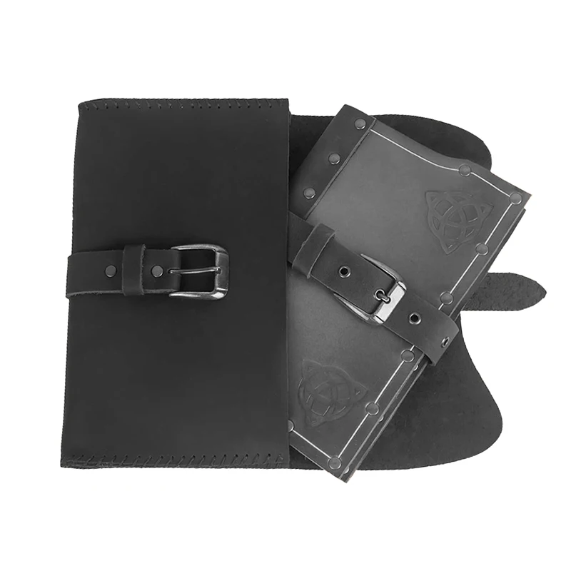 Medieval Witch Wizard Spellbook Pouch PU Leather Belt Bag Steampunk Purse Wallet Phone Pocket Viking Pirate Cosplay Costume Larp