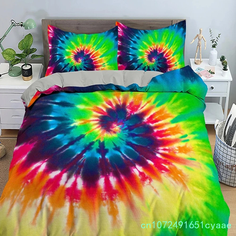 Rainbow Printing Bedding Set Colorful Stripe Soft,Comfortable And Breathable Comforter Cover King Queen Size Bedclothes Set 3pcs