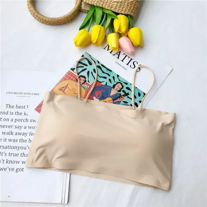 مثير رفع حمالات الصدر للنساء الحرير الجليد المحاصيل الأعلى سلس حبال صديرية دائرية أكمام بروتيل الملابس الداخلية السيدات العشير Bralette