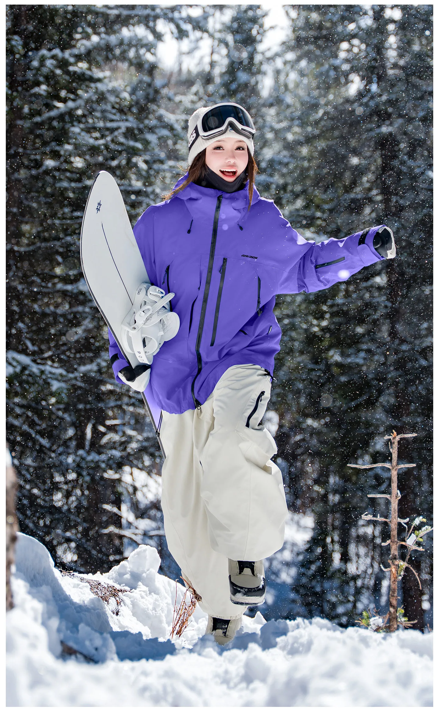 2026 John Snow Unisex Lose Skijacke Vollständig Versiegelt Wasserdicht Winddicht Warme Snowboardjacke für Männer und Frauen Winter Outdoor – Detail 30