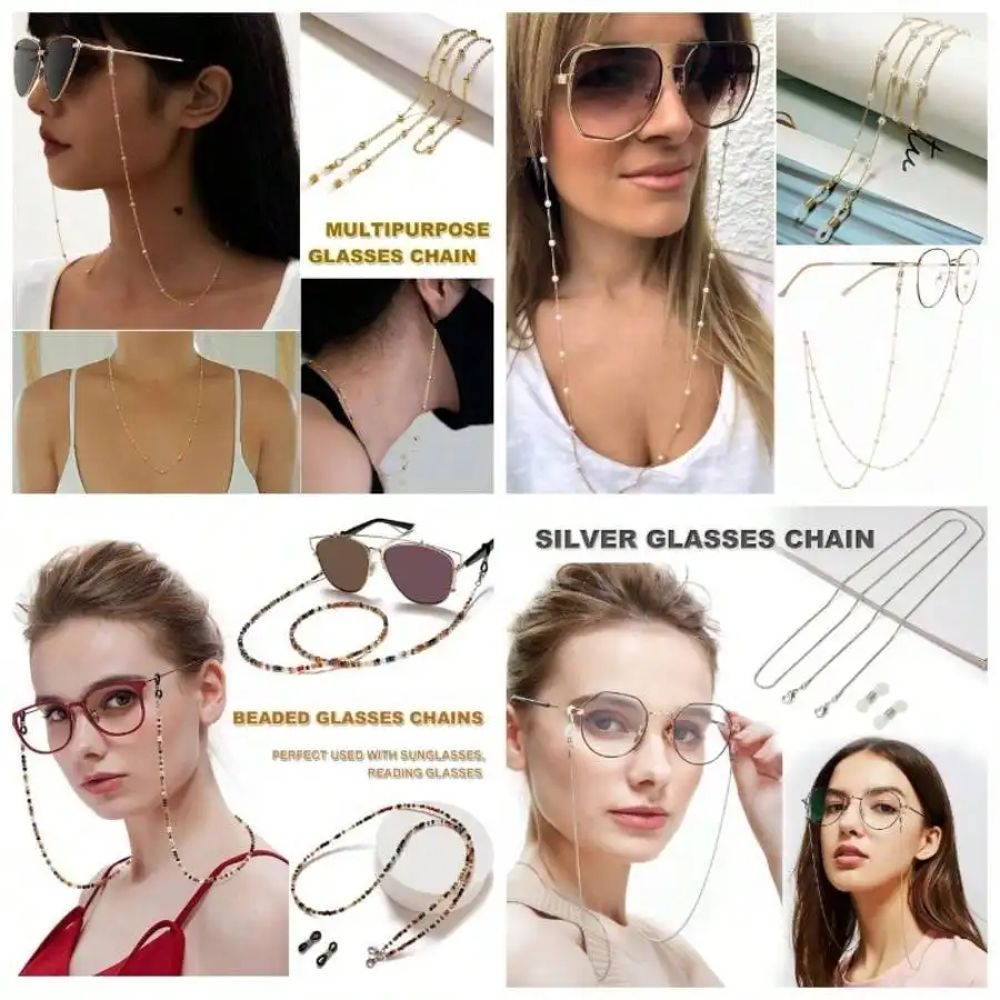 

Women's Glasses Chain, Eye Glasses Strap, Glasses Holder Around Neck, Beaded Glasses Chains for Women