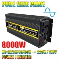 Inversor de onda sinusoidal pura 12V/24V/48V/60V a CA 110V 220V 8000/6000/4000/3000W transformador de voltaje convertidor de potencia inversor Solar