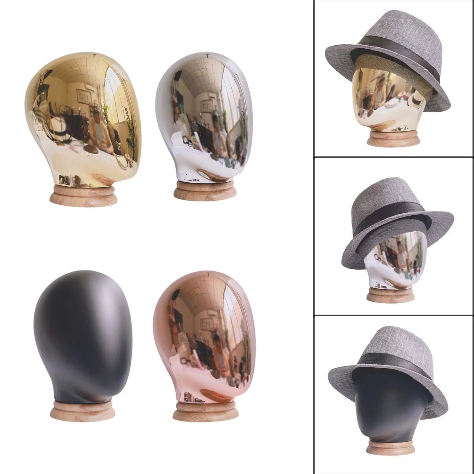 Wigs Stand Desktop Decor Display Styling Home Salon Model Head Stand Mannequin Head Hat Display for Hats Caps Headdress Headwear