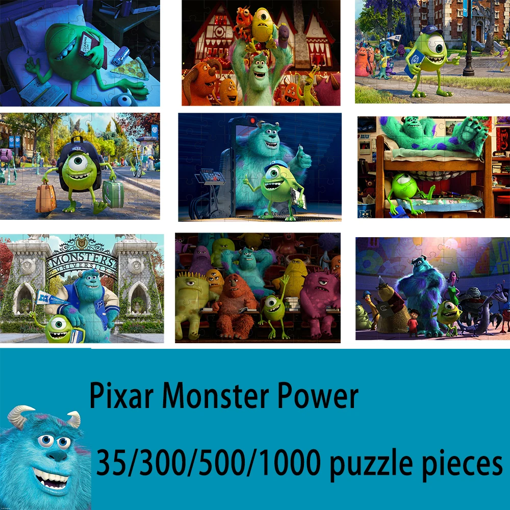 

Pixar Monster Power 35/300/500/1000 jigsaw puzzle pieces wooden onePiece Puzzles for Adults childrenEducational Toys Gifts