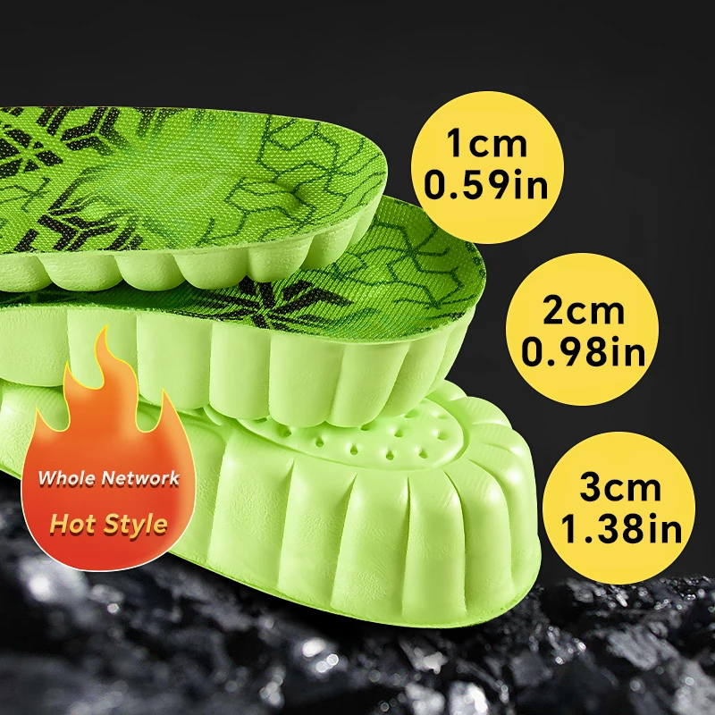 نعل داخلي مريح لرفع الكعب من مادة TPU بطول 1.5 سم إلى 3.5 سم - وسادة معززة من Mugwort، حشوات أحذية مصعد غير مرئية