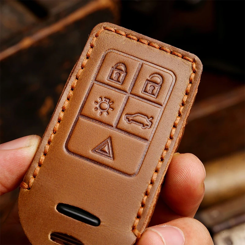 Leather Car Key Remote Cover Full Case For Volvo S60 S80 V60 XC60 XC70 S60L V40 XC90 Auto Keychain Protection shell bag