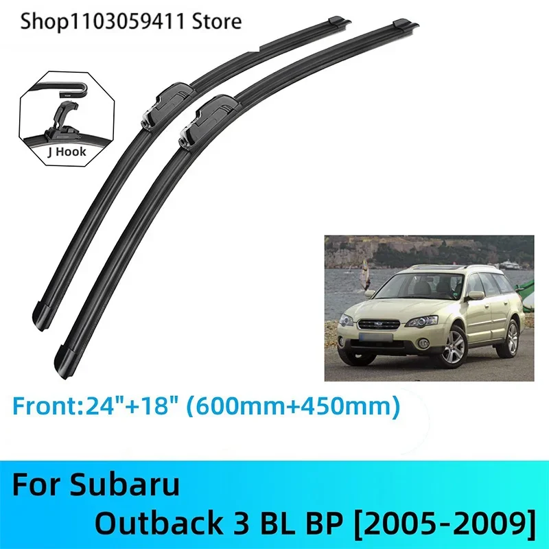 For Subaru Outback 3 BL BP Front Rear Wiper Blades Brushes Cutter Accessories J U Hook 2005-2009 2005 2006 2007 2008 2009