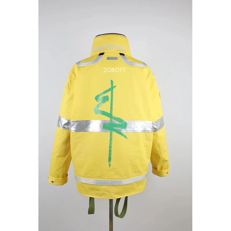 David Martinez Cosplay Costumes Yellow Luminous Coat Anime CYBERPUNK EDGERUNNERS Role Play Halloween Party Jackets For Man