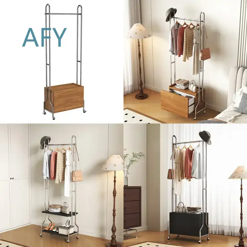 Stainless Steel Hanger Storage Locker for Household Metal Clothing Rack Floor Display Stand Organizer for Closet Garage