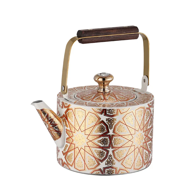Zml stainless steel kettle - large capacity teapot for home use - universal floral tea kettle