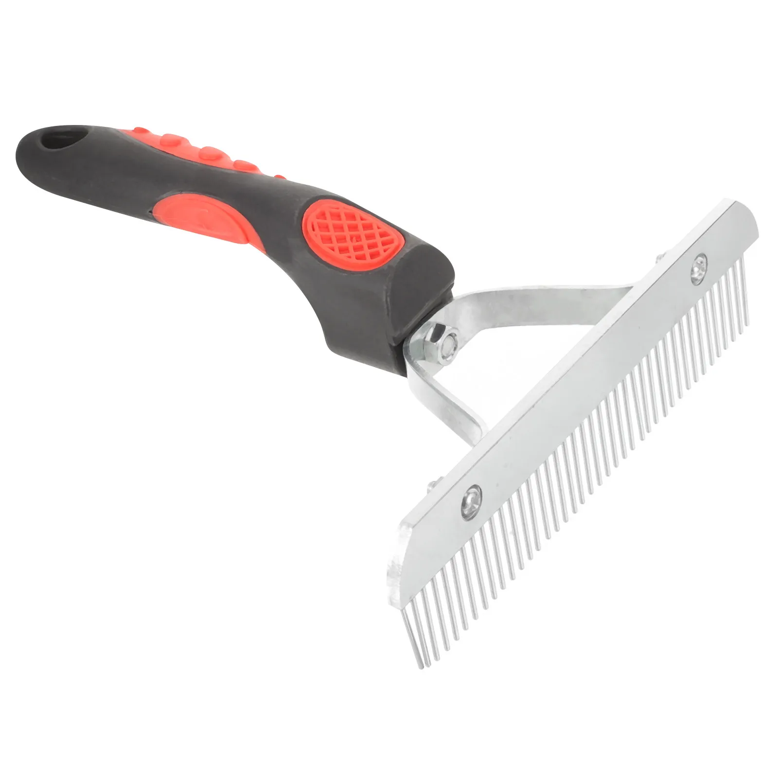 Horse Grooming Rake Heavy Duty Metal Horse Hair Cleaning Comb Ergonomic Rubber Handle for Shedding Mud Removal Blood Circulation