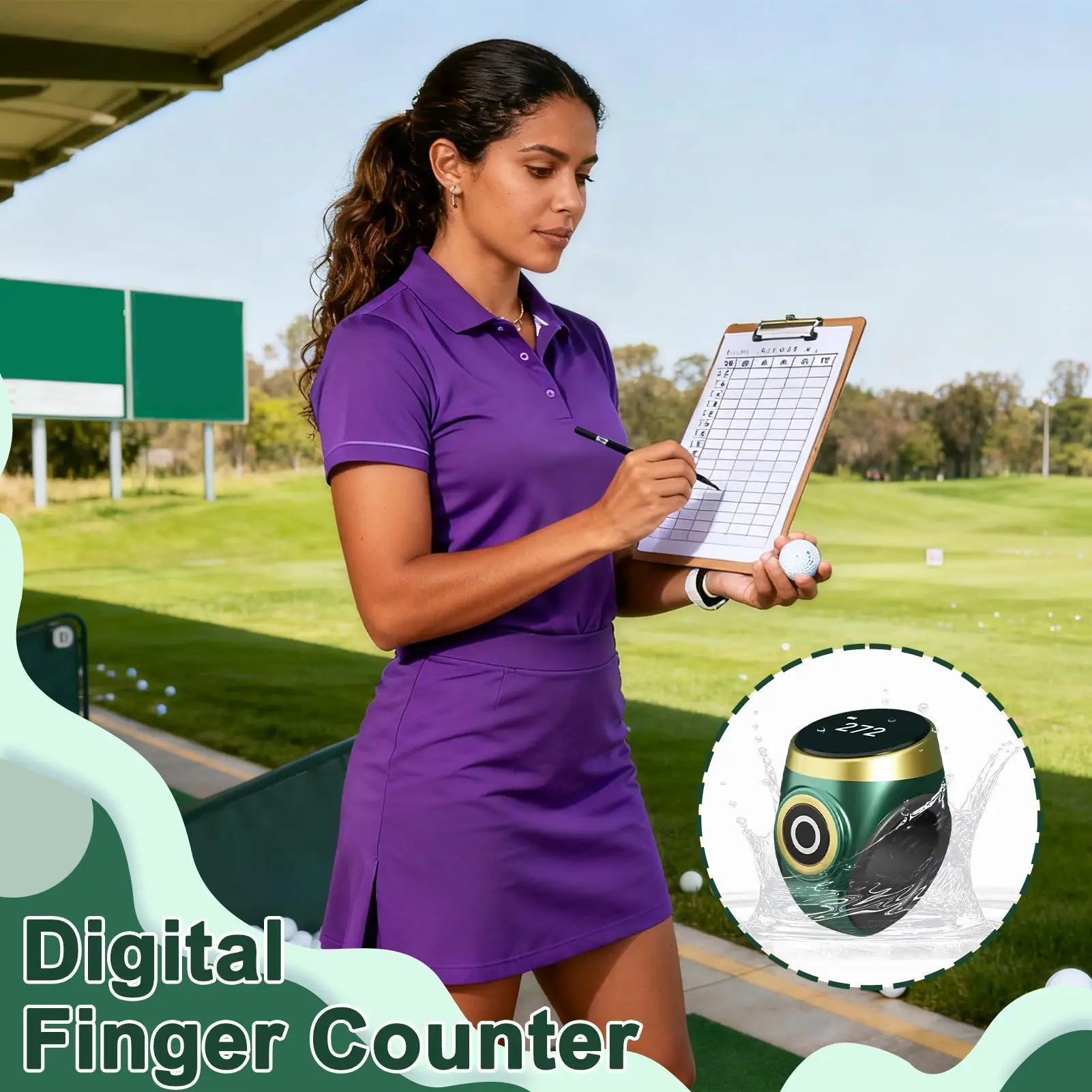 عداد الإصبع مريح مقاوم للماء أداة عداد الإصبع الفرس الدائري للداخلية في الهواء الطلق المشي جولف الرياضيات الفصول الدراسية ممارسة