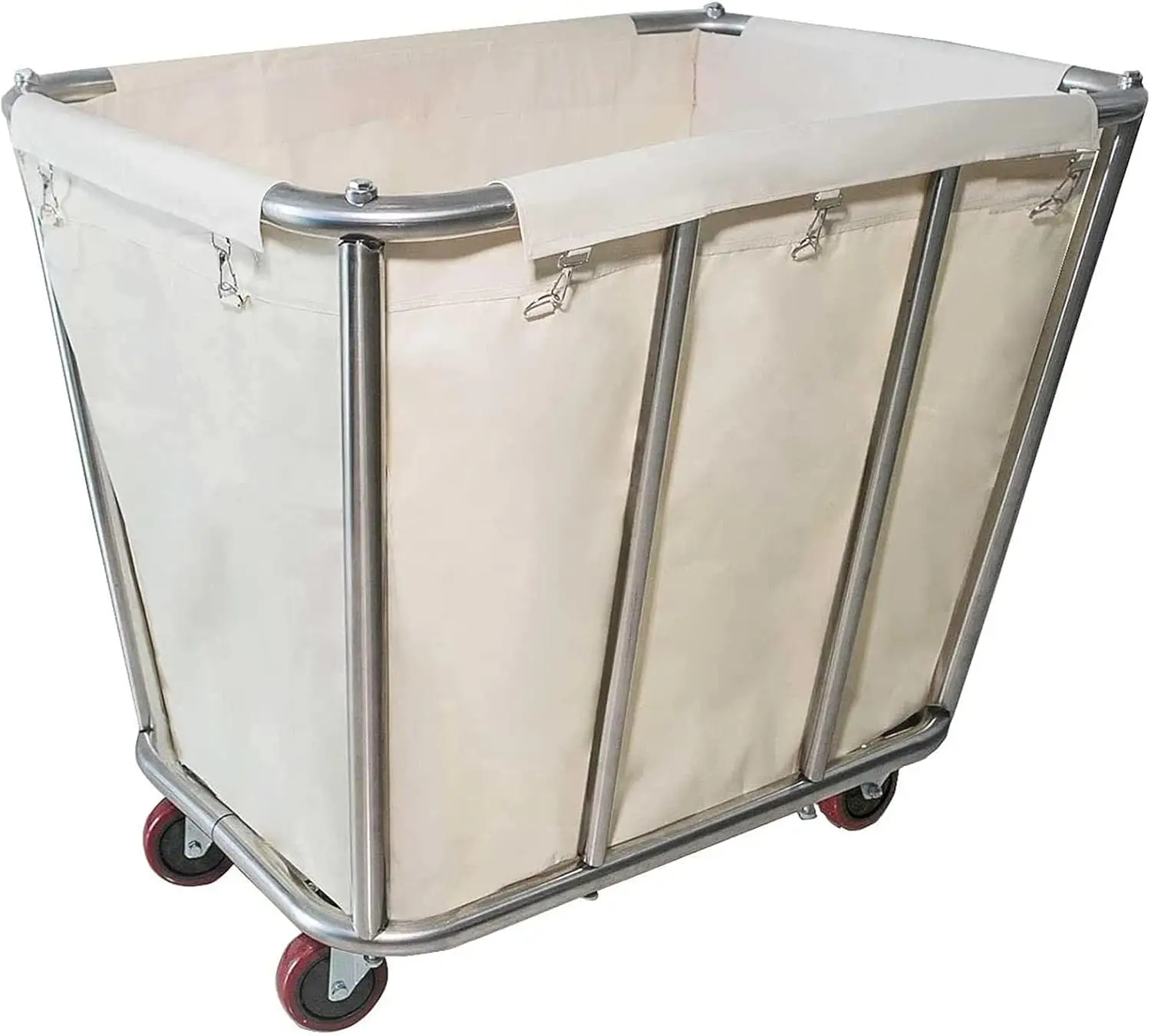 Bulk Truck Commercial,Large Stainless Steel Laundry Trolley Cart with Wheels - Heavy Duty Rolling Laundry Cart for Industrial/Ho