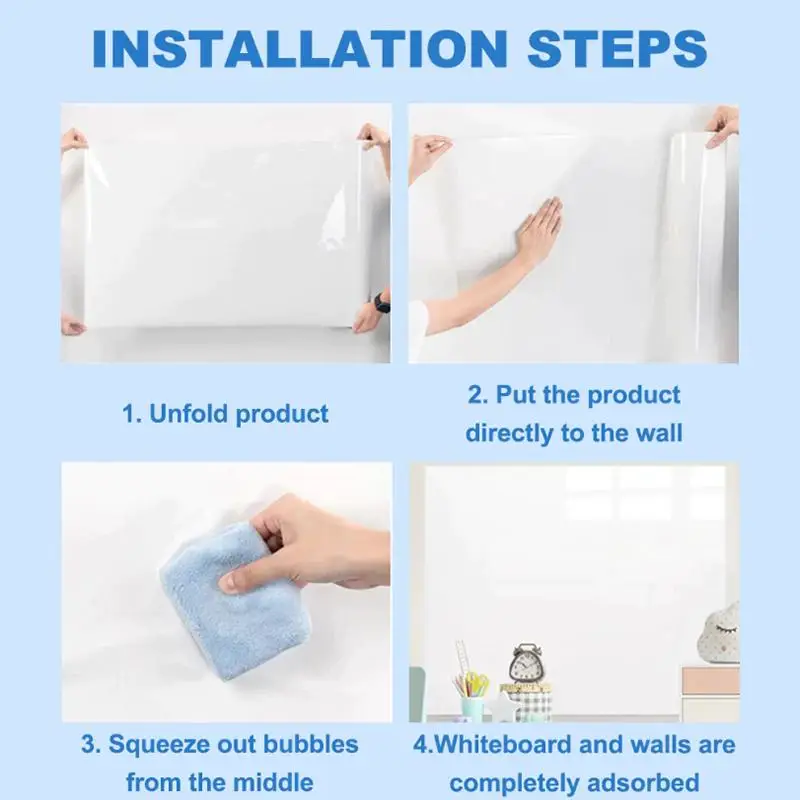 Latest New Electrostatic Whiteboard Sticker Reusable PP Teaching Graffiti Drawing Board Removable Household Erasable Whiteboard